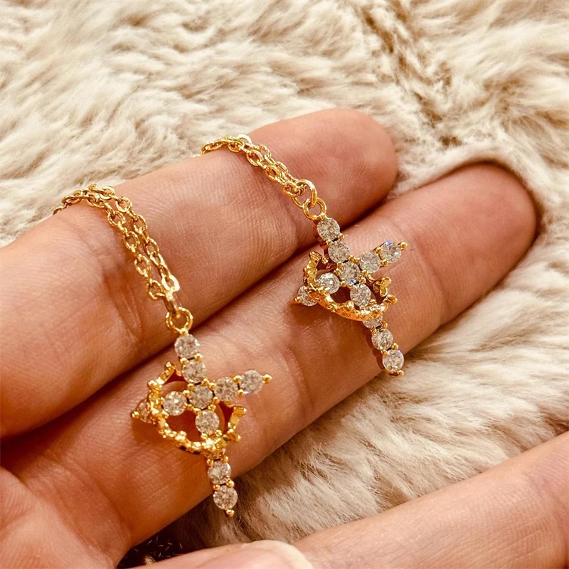 Rhinestone Cross Jewelry Set 1