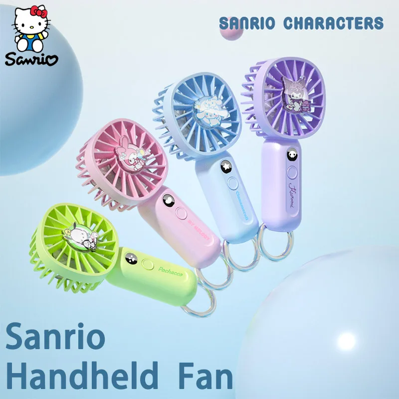 

Портативный мини-вентилятор Sanrio, USB-порт, для офиса и улицы, с музыкой Kuromi Cinnamoroll
