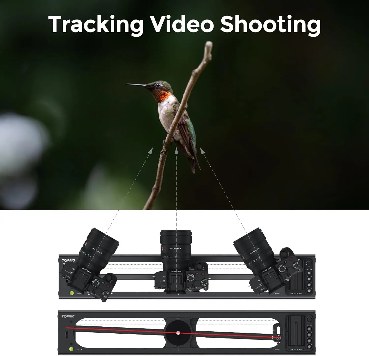Accsoon Toprig S40 S60 Motorized Camera Slider App Wireless Control Carbon Fiber Dolly Rail Slider Support IME Lapse Photography