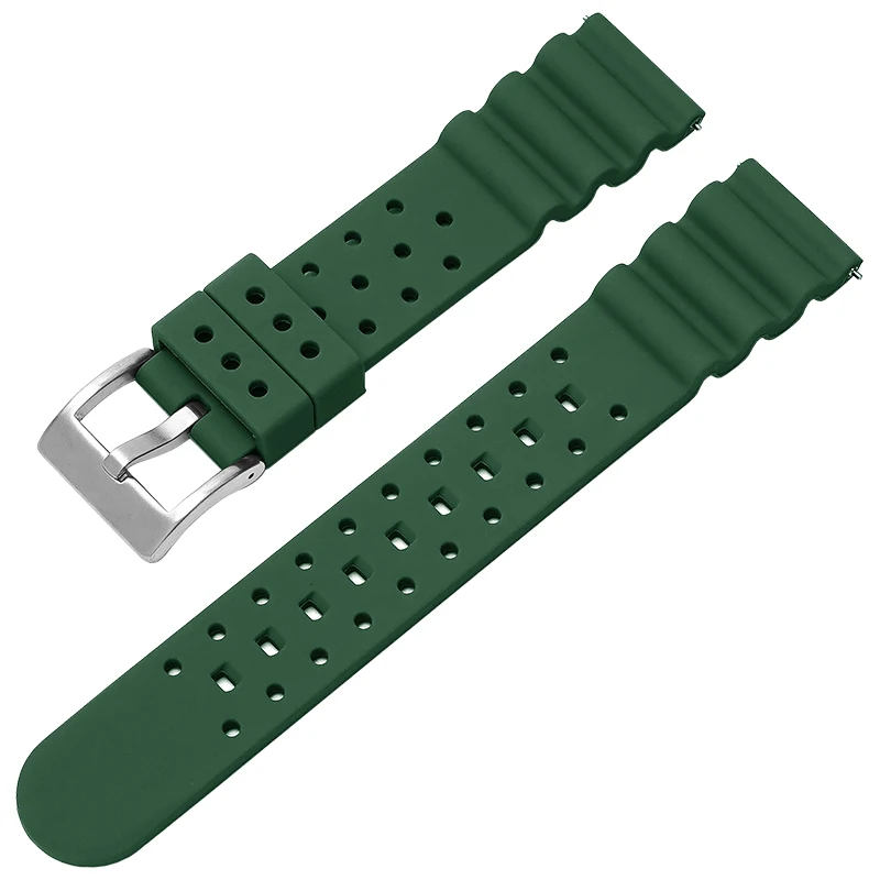 Silicone Rubber Waterproof Sport Watch Strap for Men - Diving Bracelet Wristband, 20mm/22mm
