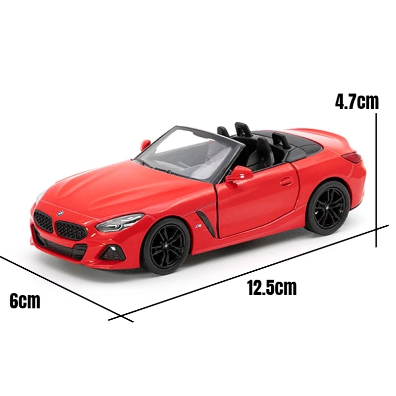 KiNSMART Toy Car Model 1/34 BMW Z4 M40i Roadster Convertible Alloy Diecast Miniature Vehicle Collection Gift For Children Boy 6