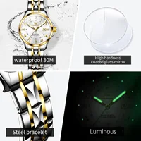 OLEVS Women's Watches Elegant Temperament Original Quartz Watch for Ladies Stainless Steel Waterproof Luminous Date Fashion - Image 6