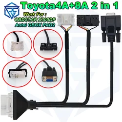 For Toyota 2in1 4A And 8A 4A+8A Auto Smart Card Without Pass Word Wire Harness OBD Cable For OBDSTAR X300 Autel 808 GBOX DP PAD2