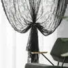 Black Lace Sheer Curtain Floral Lace Sheer Rod Pocket Curtain Panel Living Room Decoration Window Curtains Window Drape Shades 2