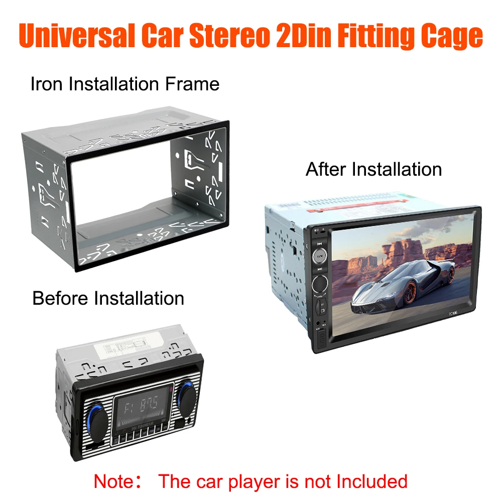 Radio Installation Frame Universal For 2Din Car DVD Radio Player Auto Panel Audio Dash Mount Kit Box 2Din Fittings Kit
