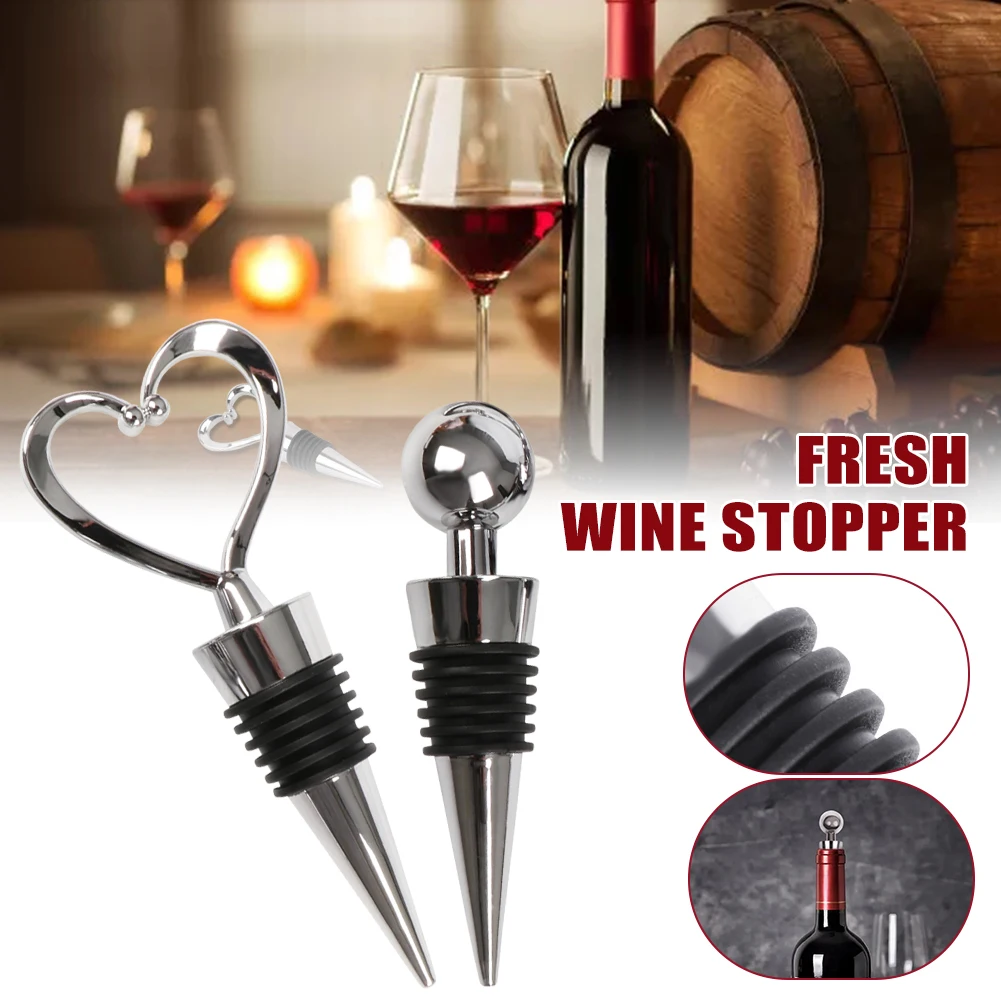 

1 Pcs Bottle Stopper Heart Shaped Red Wine Champagne Wine Bottle Stopper Wedding Gifts Plastic Bottle Cover Kitchen Accessories