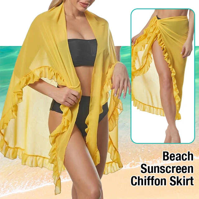 Bathing Suit Wrap Skirt CHIC DIARY Women Chiffon Pareo Beach Wrap