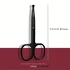 1PC Silver Mirror Light Black Round Head Safety Nose Hair Scissors Neutral Stainless Steel Scissors 6