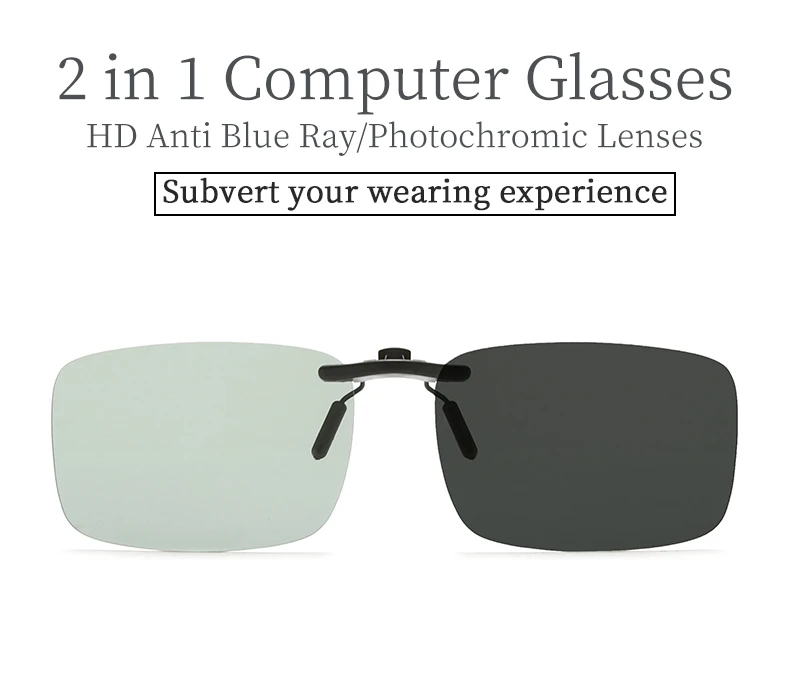 YAMEIZE lunettes de soleil à Clip polarisées sans monture femmes hommes Sport lunettes photochromiques lunettes de soleil Anti-éblouissement Vision nocturne_voghion.com