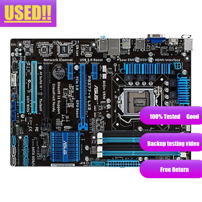 Asus P8z77-v Lx2 Desktop Motherboard Z77 Soquete Lga 1155 Atx i3 i5 i7 Ddr3 32g Sata3 Usb3.0 - Imagem 3