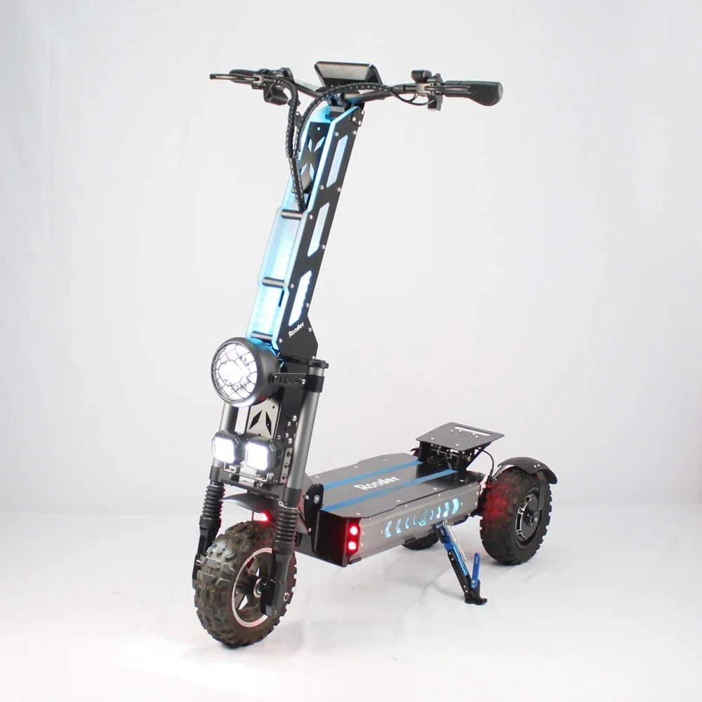 Rooder foldable 6000W dual motor 11 inch three wheel 60v 65ah large battery China warehouse electric scooter