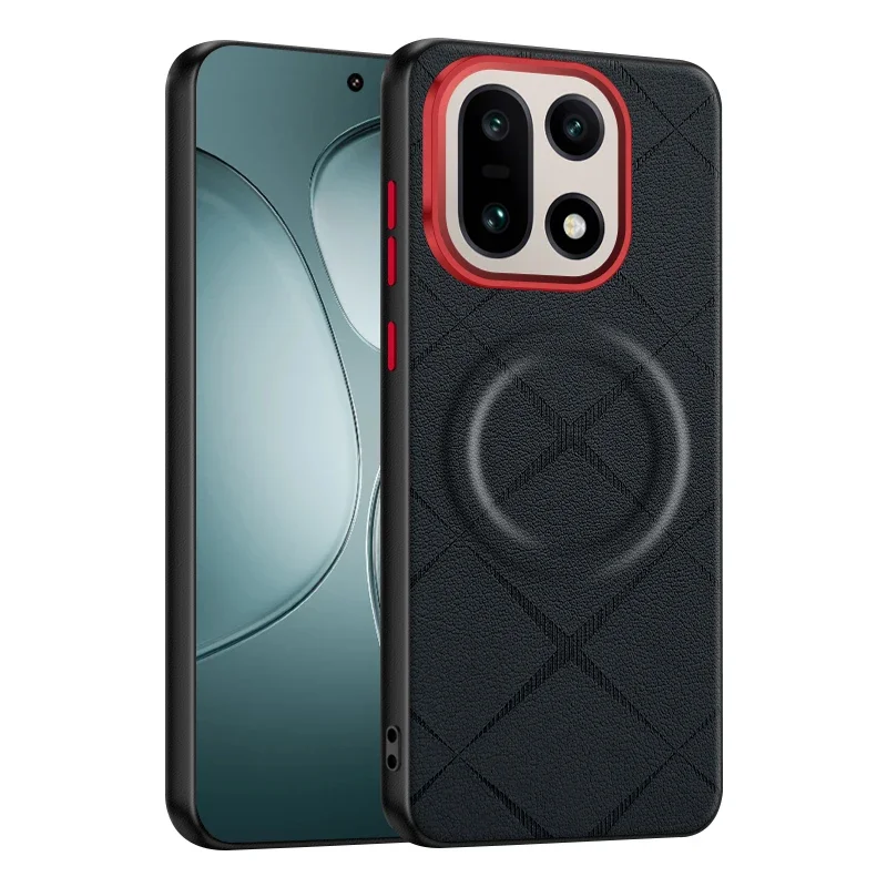 Premium Business Luxury Leather Magnetic Wireless Charging Shockproof Bumper Case