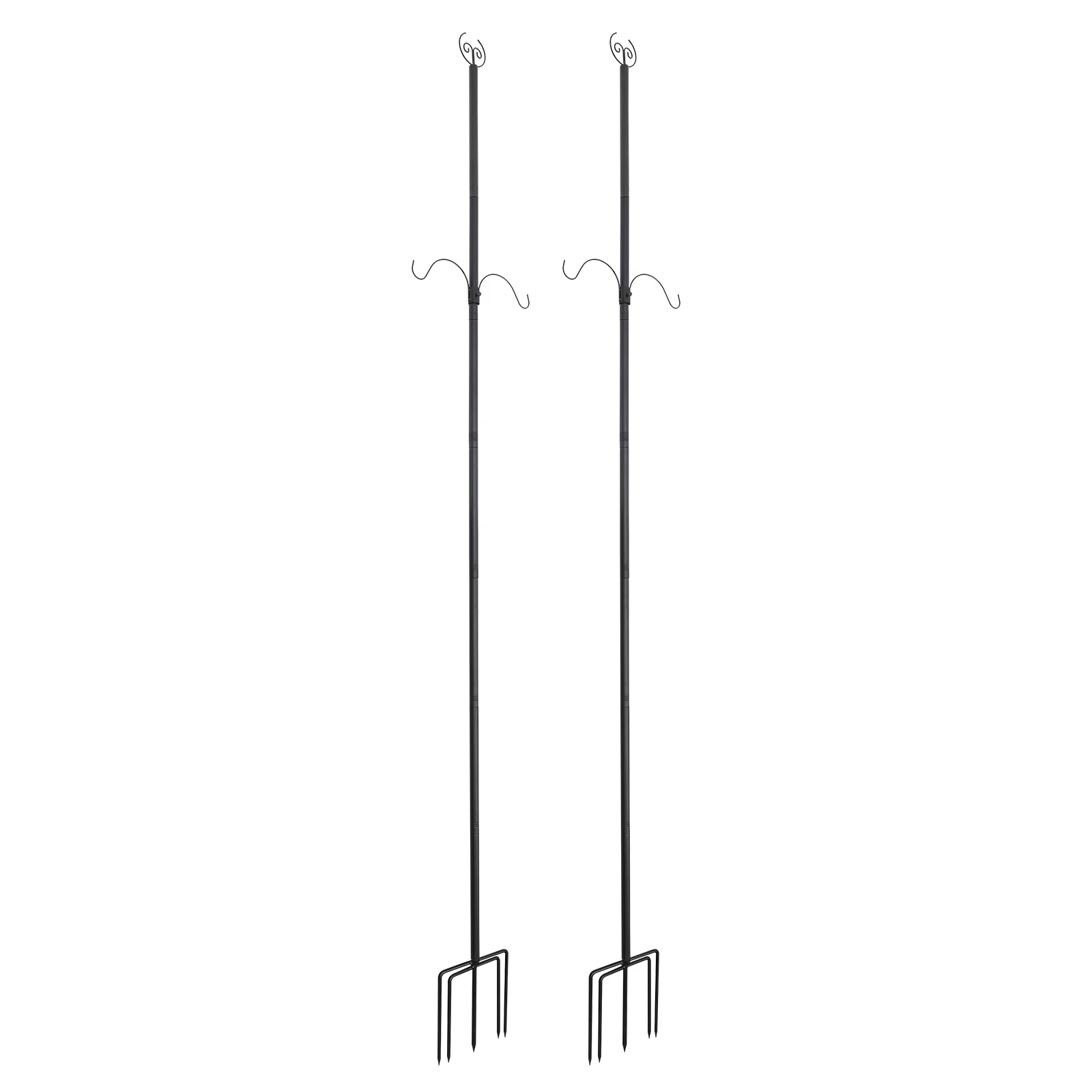 2 Stück 8,2ft/10ft Lichterkettenstange mit Gabel | Abnehmbarer Bodeneinsatz für Dekorative Lichterketten | Außenbeleuchtungshalterung – Detail 17