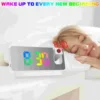 Electronic Digital Projection Alarm Clock Projector Clocks Ceiling Plastic Night 6