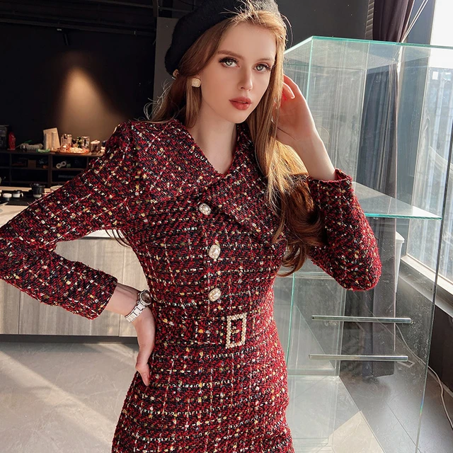 Tweed mid-length dress