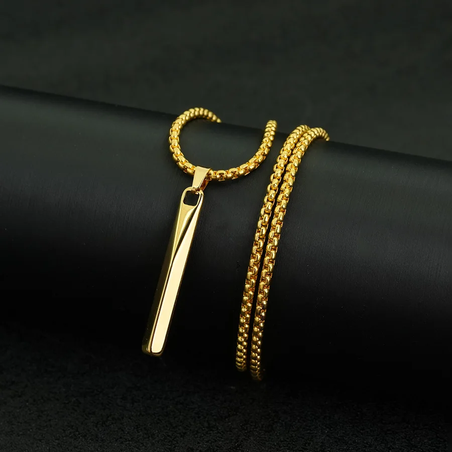 Stainless Steel Gold Silver Punk Necklace for Men