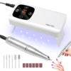 2-in-1 portable Nail Drill and Nail Lamp 45,000 RPM electric nail drill with drill sand with nail art removal nail  polishing 1