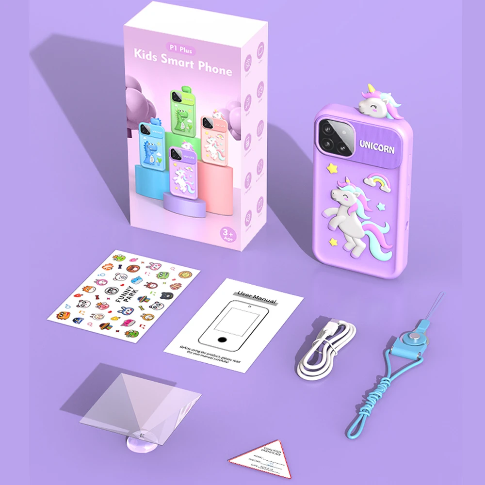 Kids Smart Phone Toys Mini Smart Phone Dual Camera Music Player Toddler Educational Learning Games Toys Girls Boys Birthday Gift