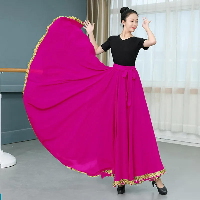 Jupe Longue De BrevFolklorique Pour Femme, Costume De Spectacle, Flamenco Espagnol, Grande Balançoire, Folklorique, Mexicain, Solide
