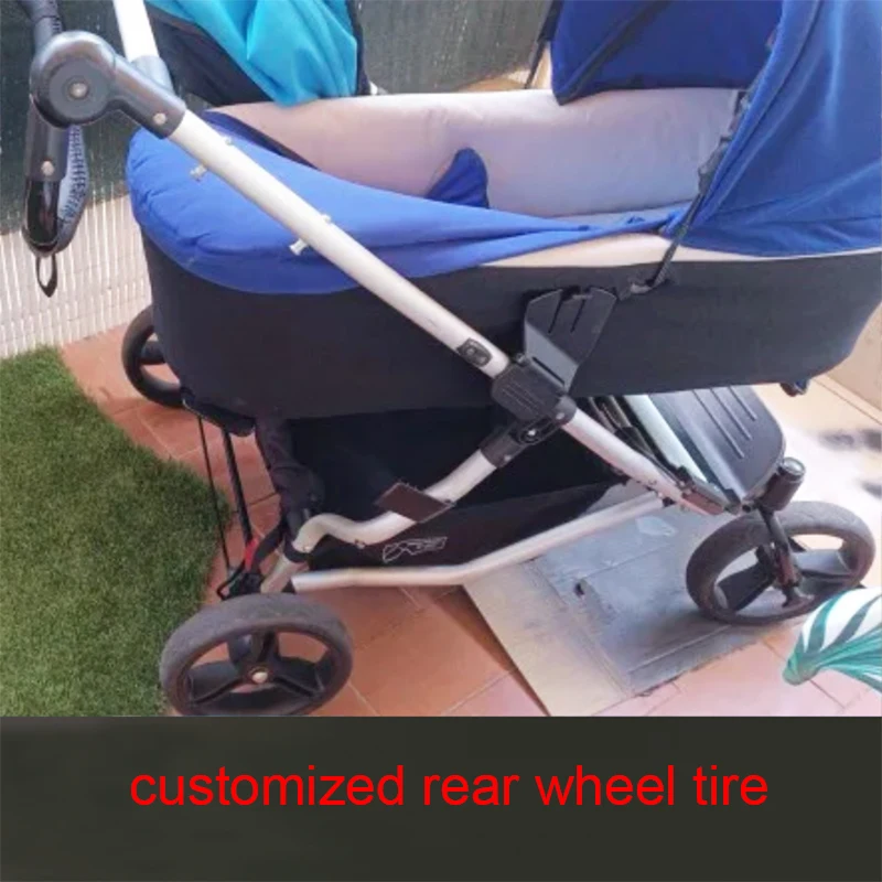 Back Tire For Mountain Buggy Duet Rear Wheel Tyre Cover PU Tubeless Case DIY Baby Pushchair Replace Accessories