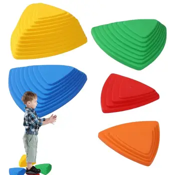 Kids Balance Stones Non-Slip Balance River Stones Sensory Toy 5pcs Promote Obstacle Courses Play Indoor Outdoor Children's