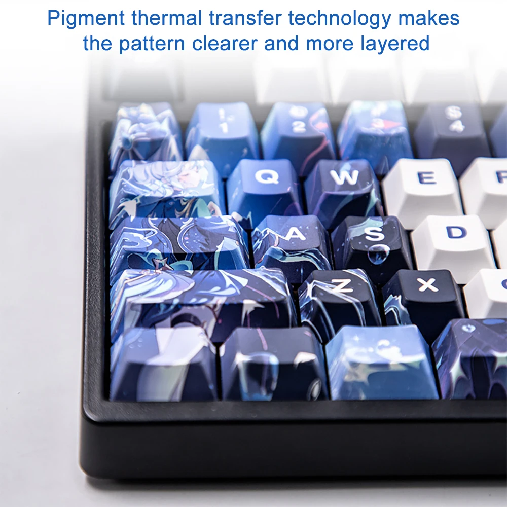Furina-genshin Impacto Keycaps para Teclado Faça Você Mesmo Cinco-sided Sublimação Pbt Keycap Cereja Cap Chave Perfil 137 Teclas mx Switches - Imagem 4