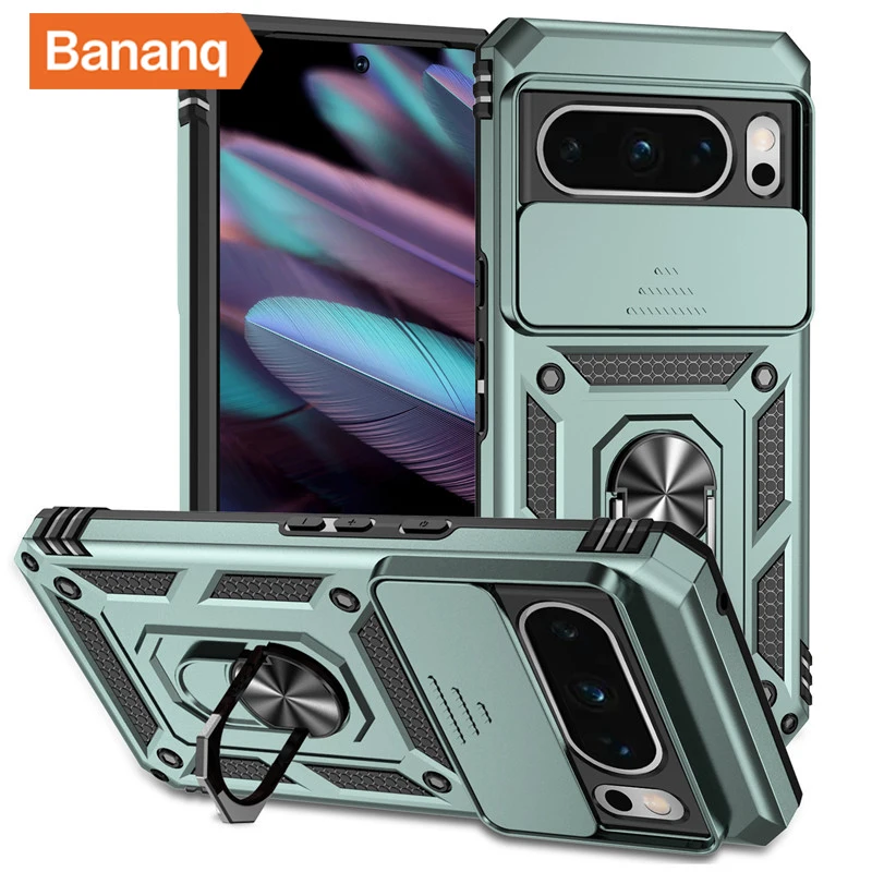 Shockproof Metal Finger Ring Bracket Armor Case with Magnetic Car Holder - Premium Phone Cover