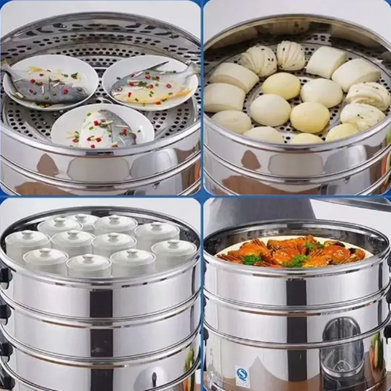 Commercial electric steamer multifunctional high-capacity electric steamer thickened stainless steel three-layer 6