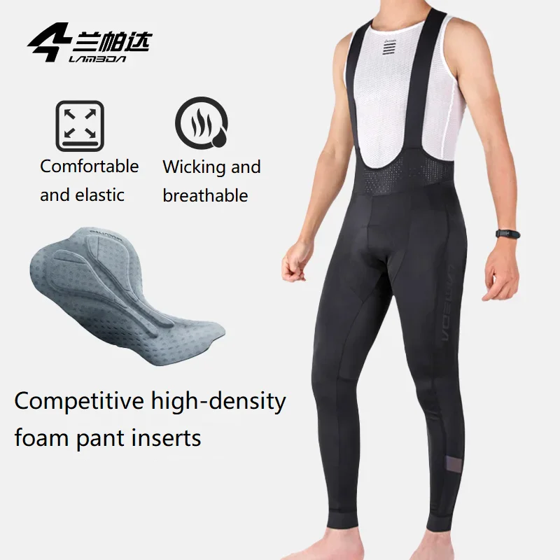 라메다 방풍 반사 3D 컷 보온 울 안감 사이클링 빕 팬츠 2025 프로 겨울 자전거 바지 심리스 레그 패널 패딩