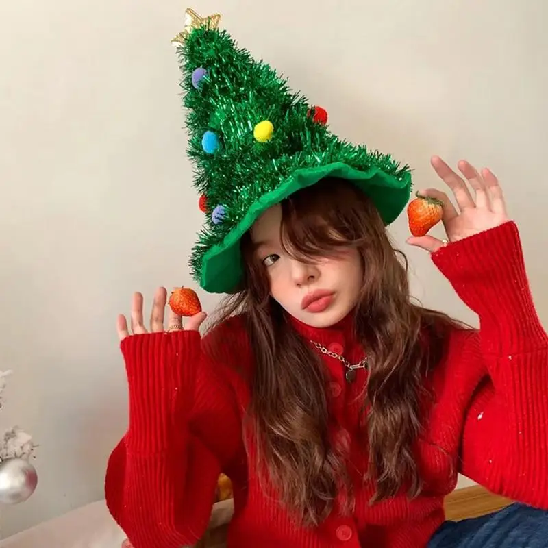 Christmas Tree Hats 47cm/18.5inch Party Hat Winter Holiday Decorations for Festive Party Supplies
