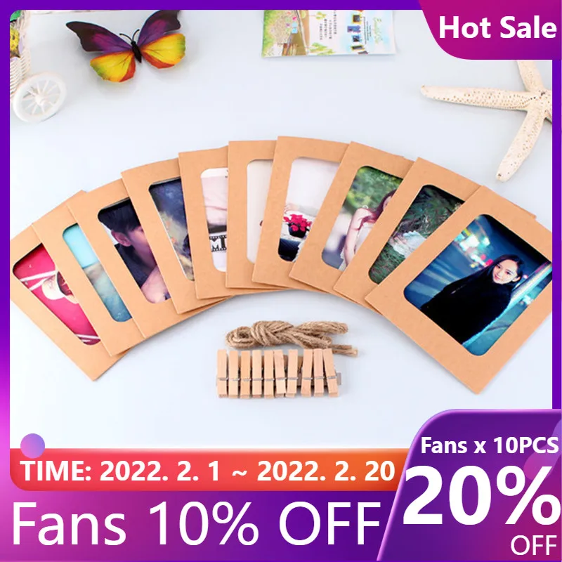 Новинка 10 шт. 3-дюймовая фоторамка сделай сам для подвешивания на стену из