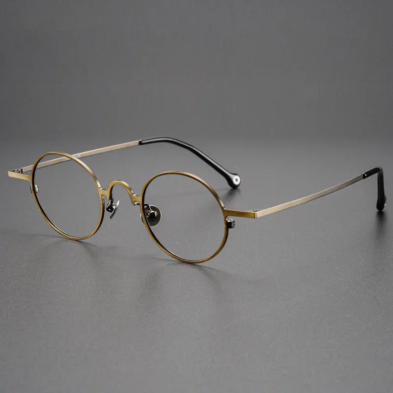 

Handmade Round Titanium Glasses Frame for Men High-Grade Eyewear Women Metal Optical Prescription Glasses