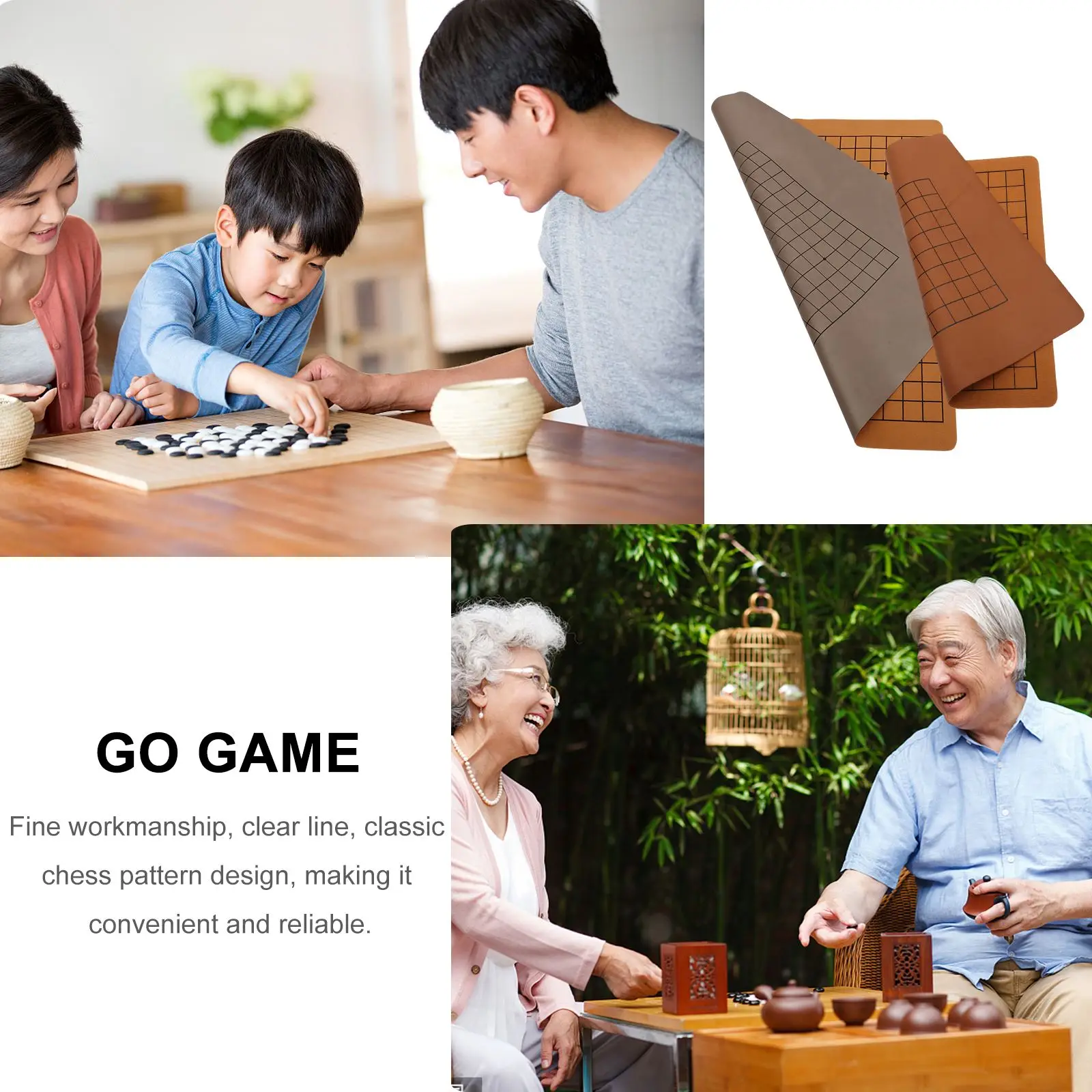 Foldable Go Game Chessboard Weiqi Checkerboard double-faced Trekking The World Board Game Kids Go Chess Toy Internation Standard board game,foldable chess board,folding chess board,table games
