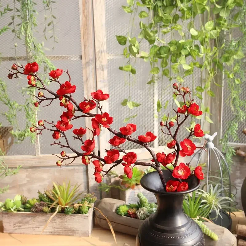 LGEGE 6 stuks kunstpruimenbloemen van zijden stof voor