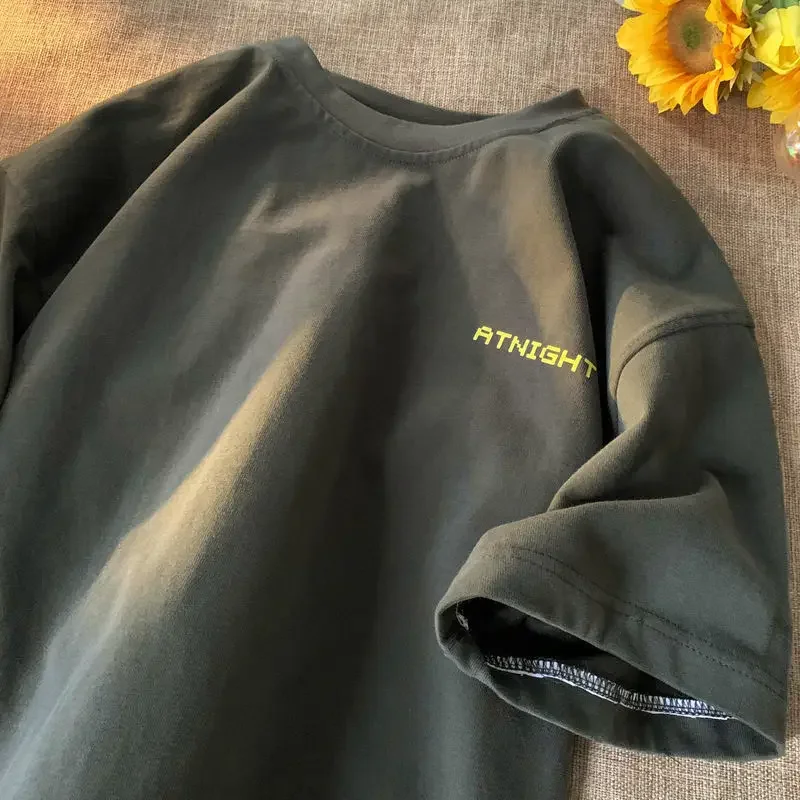 Camiseta De Verano Para Mujer - Corte Holgado, Estampado De Letras, Manga Corta, Tejido Transpirable