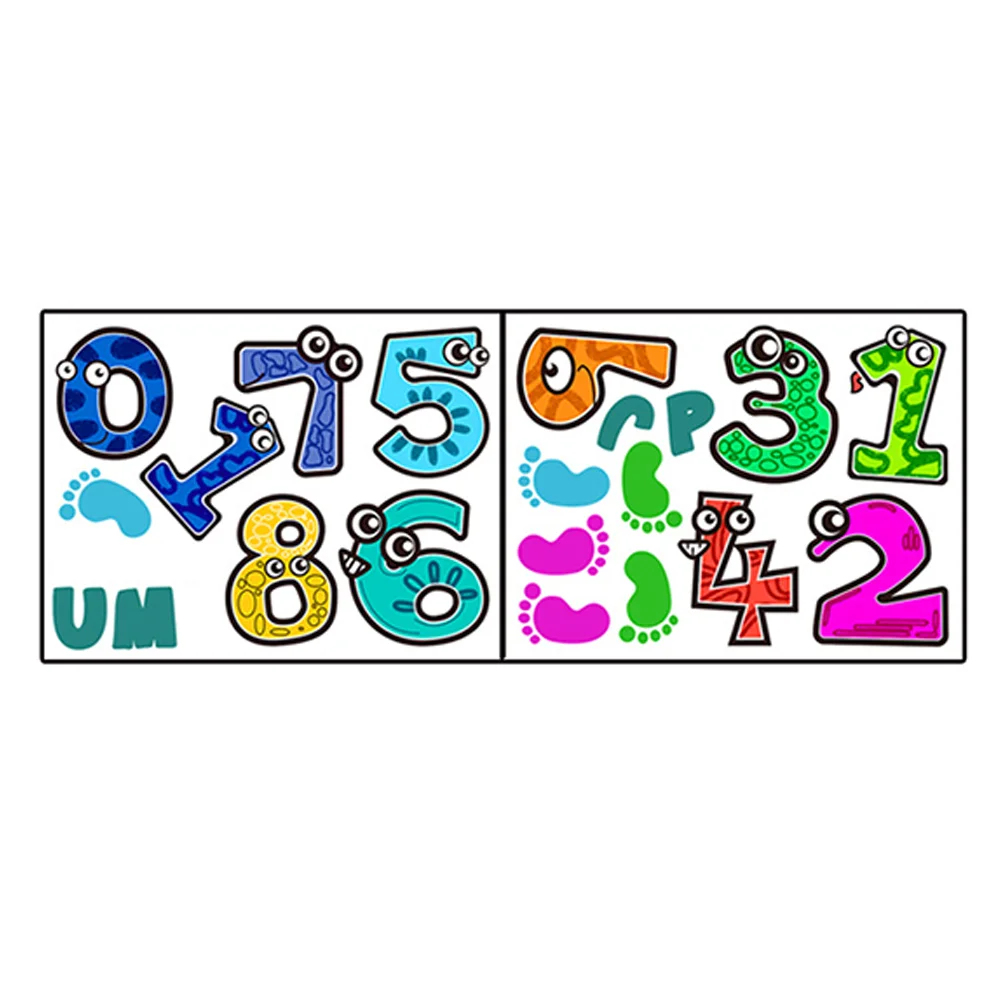 

Cartoon Puzzle Sticker Number Game Lattice Stickers Floor Children's Room Nursery Decals