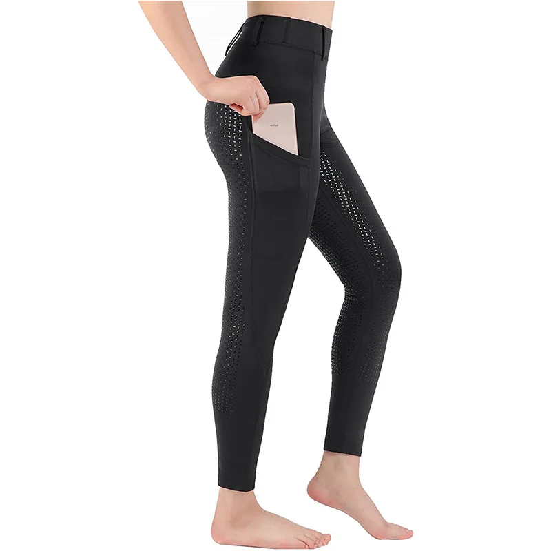 full silicone competition horse riding tights pocket women training horseback breeches riding pants equestrian leggings Equipment Pants Women Leggings Anti Slip Training Breeches Riding Silicone Sport Horseback Riding Equestrian Tight Horse Clothes