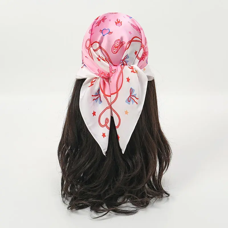 Luxury Silk Head Scarf - Soft Summer Foulard Bandana for Women