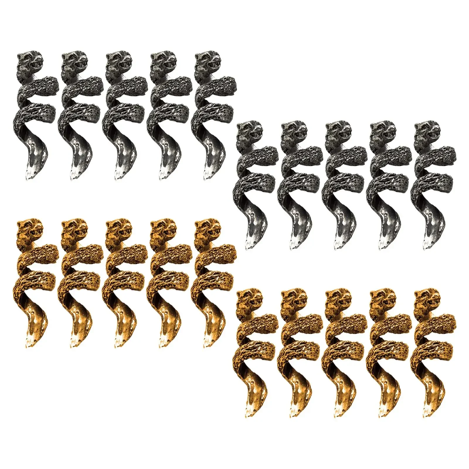 10 Pack Set   Coil Set Beards Pendants Hair Accessory Beard Beads for Men and Women