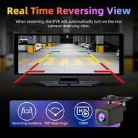 7"/10,26" 4K Dash Cam sans fil Carplay Android Auto 350 °   Lentille rotative voiture DVR GPS Navigation tableau de bord enregistreur vidéo Bluetooth 6