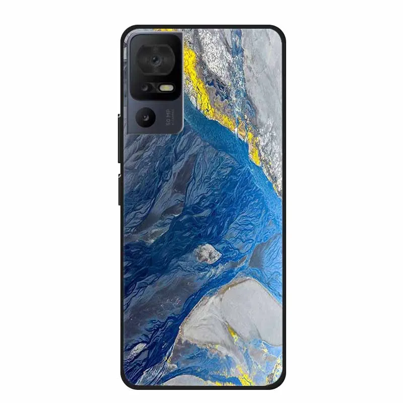 Luxury Silicone Protective Soft Phone Case with Marble Art Design in Vibrant Colors