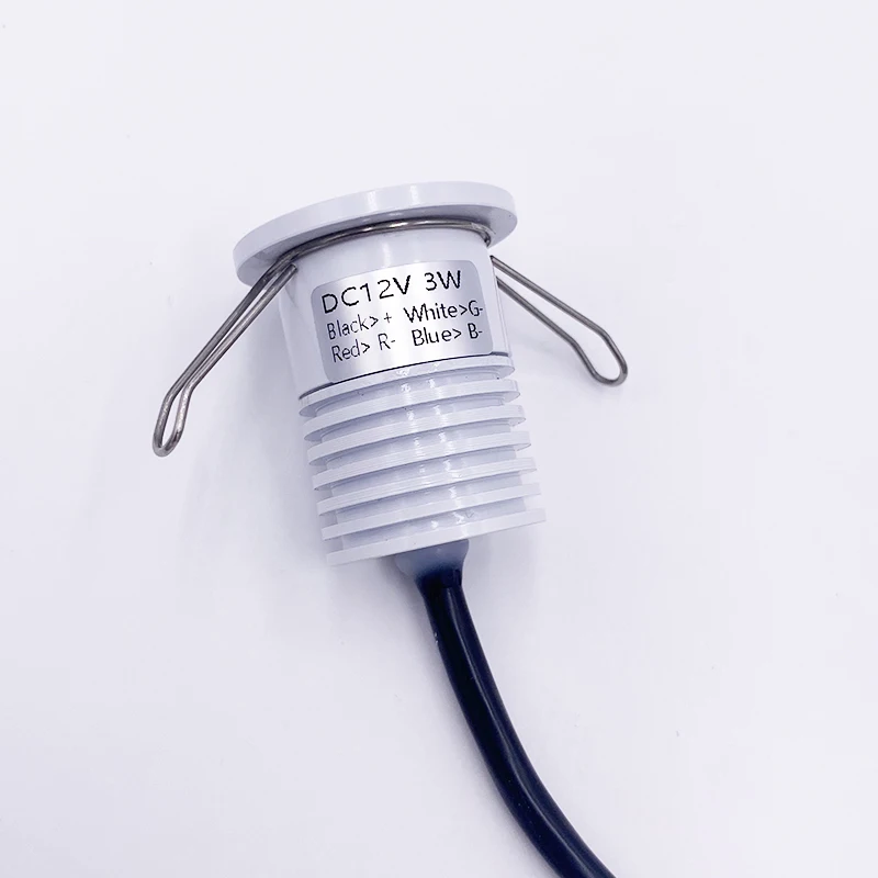 오라이트 IP65 방수 미니 RGB 매립형 스팟 조명 3W LED 디밍 가능 색상 변경 가능 욕실 사우나 샤워 공간 캐비닛용 DC12V