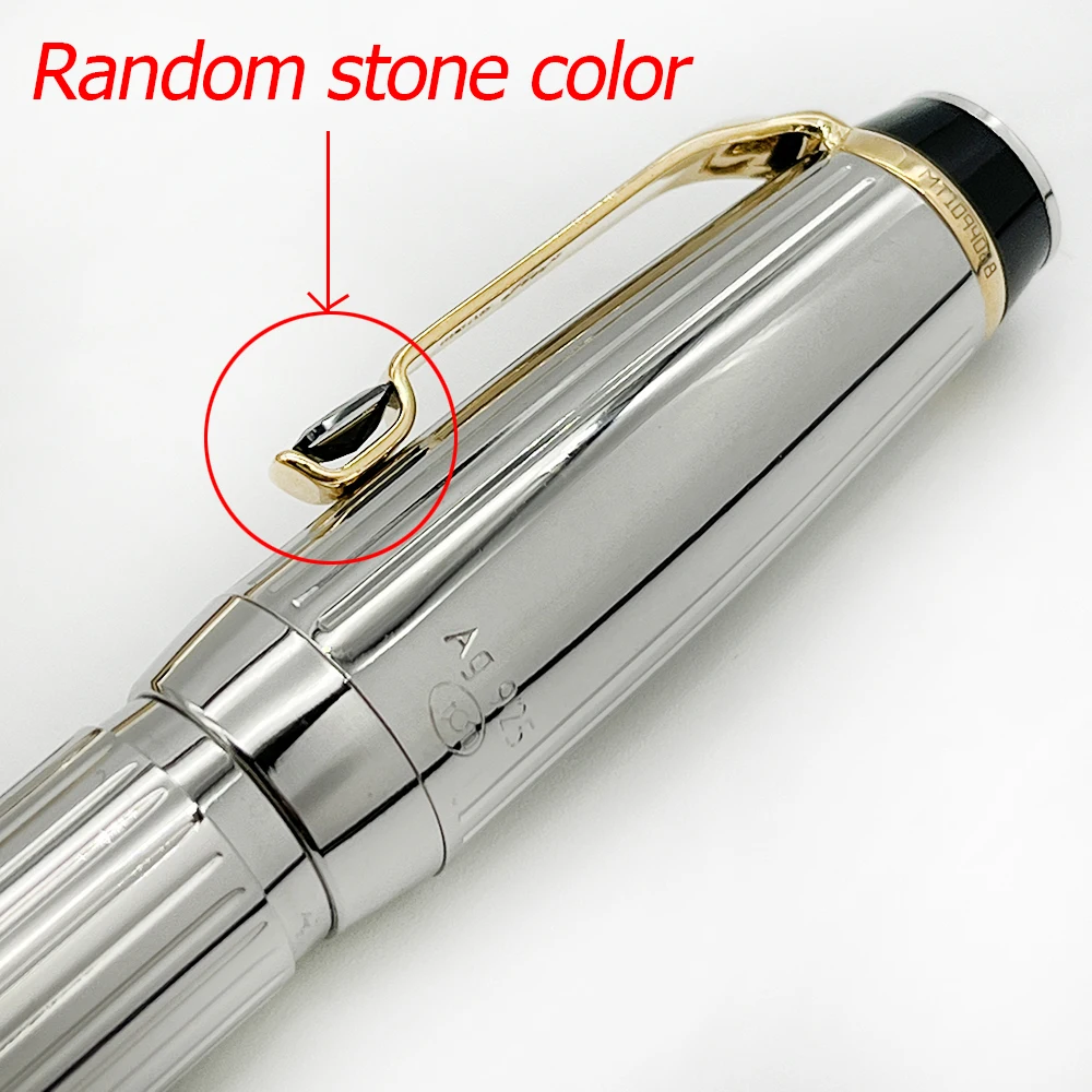 MB Bohemia Luxury Fountain Pens With Diamond Clip Random Stone Color Writing Gift Stationery Office Supplies