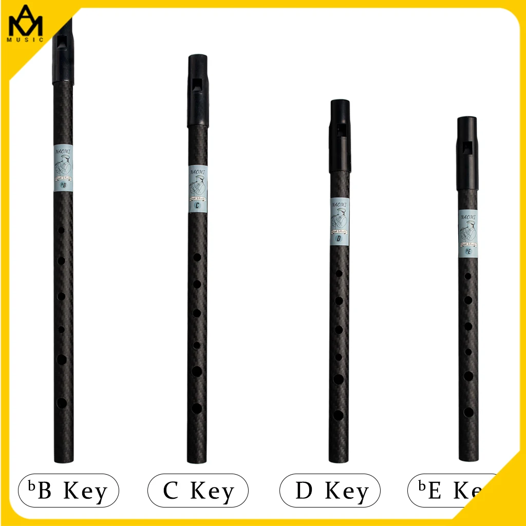 NAOMI Flute 6 Holes D Key Flute Irish Whistle Musical Instrument Penny Whistle Carbon Fiber Whistle Flutes