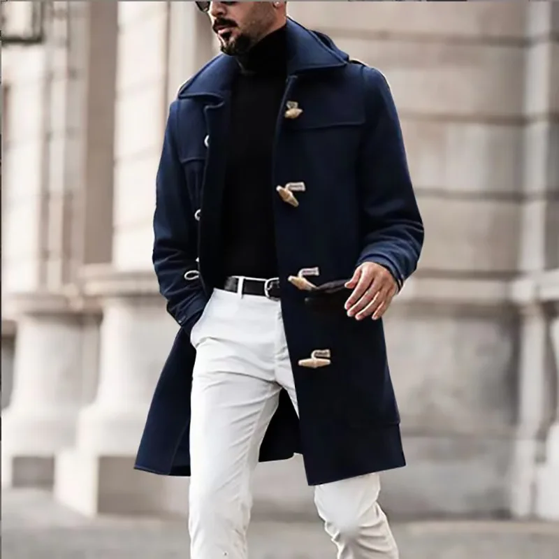 

Winter Coat Men 2022 New European American Men's Clothing Trend Mid-length Lapel Men's Coat Jacket