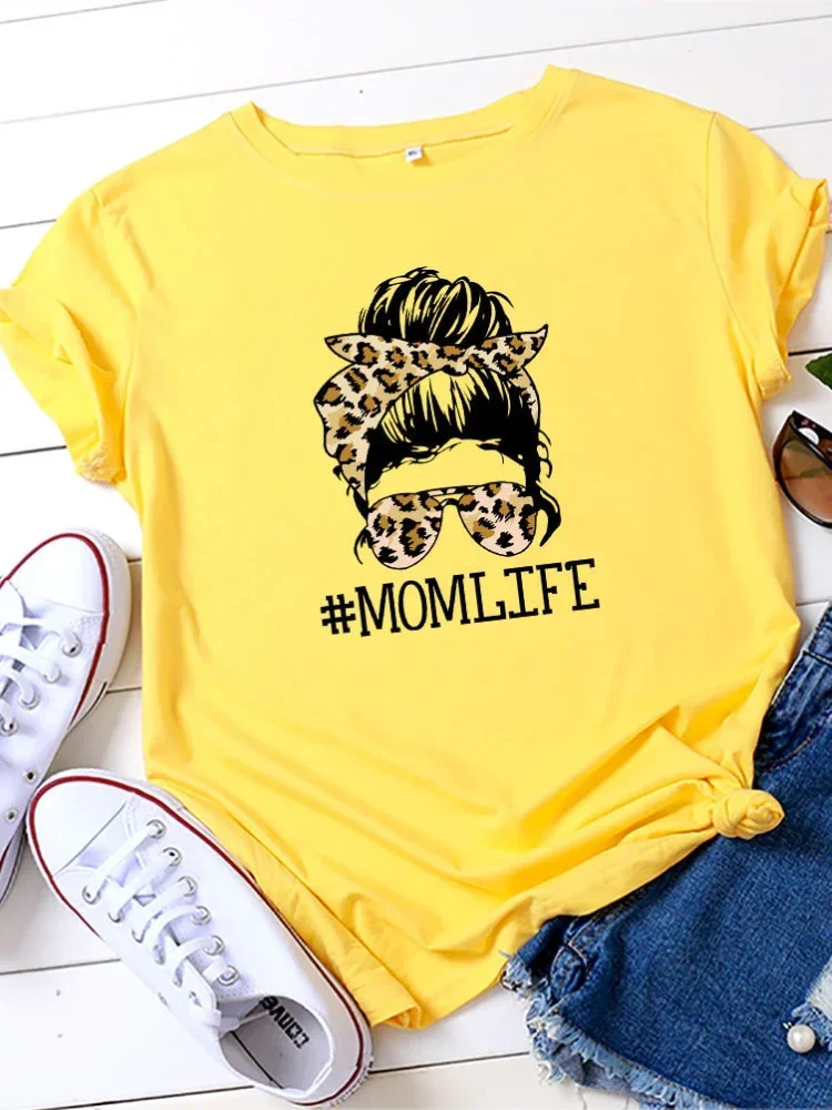 

Print Women T Shirt MomLife Leopard Skull Head Short Sleeve O Neck Loose Women T Shirt Ladies Tee Shirt Tops Camisetas Mujer