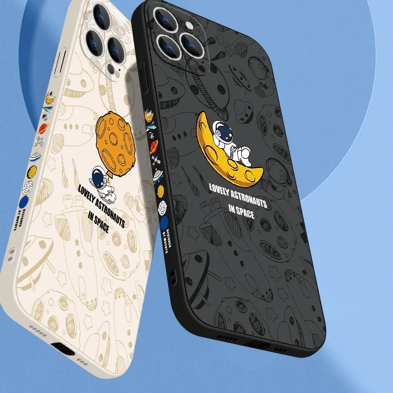 Cute Astronaut Planet Phone Case For iPhone 13 17 Air 12 11 15 14