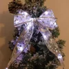 3.8CM Wide Christmas Ribbon Fairy Light Christmas Decoration DIY Bows String Light Tree Ornaments For Home Xmas Decor New Year 5
