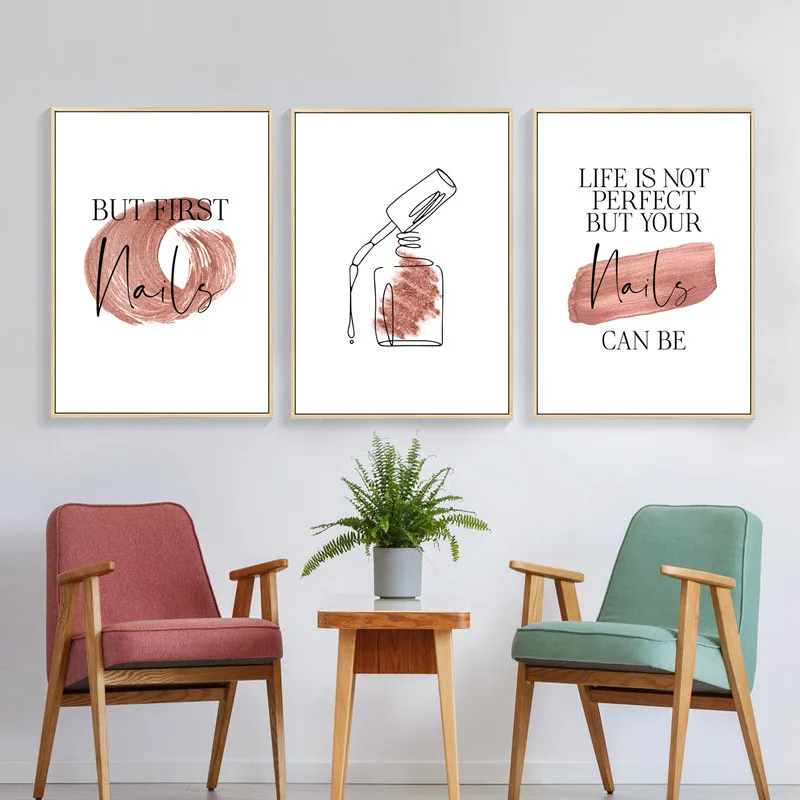

Fashion Nail Polish Salon Makeup Cosmetics Beauty Shop Posters Canvas Wall Art Pictures Home Decor Paintings Room Decorations