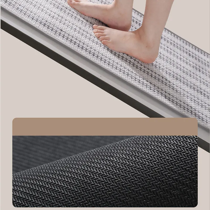 Soft plush bath mat with non-slip backing, absorbent and quick-dry texture.